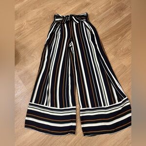 Jealous Tomato Black and White Striped Wide-Leg Pants